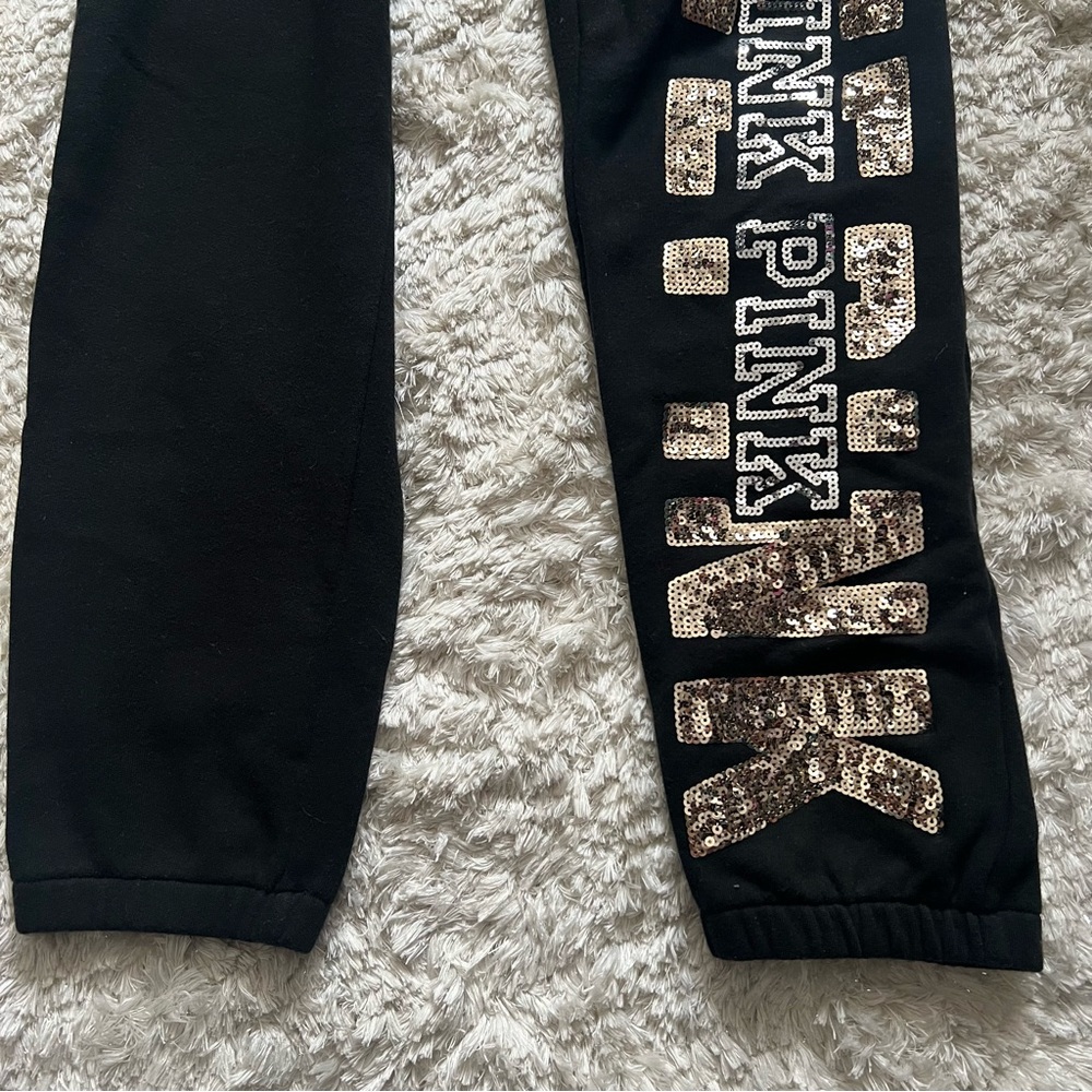 PINK Sequin Joggers Size M - Picture 5 of 5